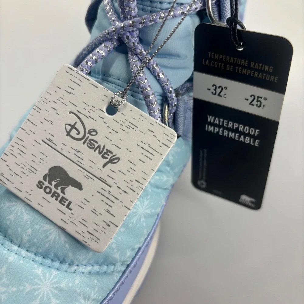 Disney X Sorel Frozen II Snow Boots Women‎ 7 Blue Waterproof Faux Fur LY3665-535